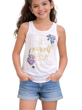 Wonder Nation Girls Tank Top Size Large 10/12 “Be Yourself”